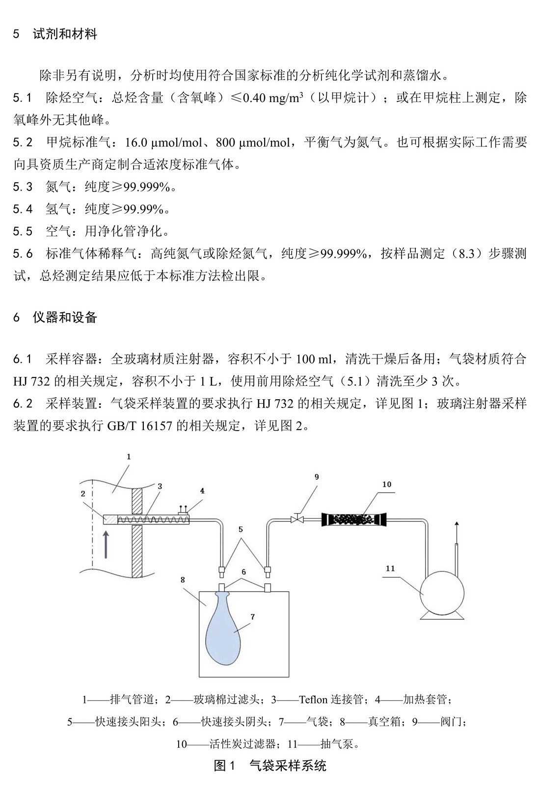 固定污染源废气 总烃、甲烷和非甲烷总烃的测定 气相色谱法-HJ 38-2017